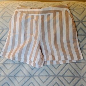 A New Day/Target shorts, linen, brown/ white, size small, pockets